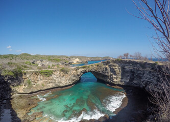 Beach in Bali with blue sea