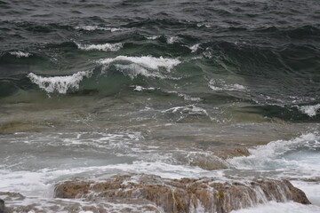 the waves showing their power