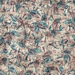 Seamless blue pink cream and navy surface pattern. High quality illustration. Overlaid and multiplied distressed and grungy worn abstract design for print. Detailed artistic repeat tile swatch.