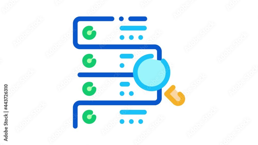 Aufkleber particle research algorithm icon animation. color particle research algorithm animated icon on white