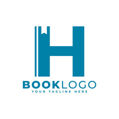 Letter Initial H Book Logo Design. Usable for Education, Business and Building Logos. Flat Vector Logo Design Ideas Template Element