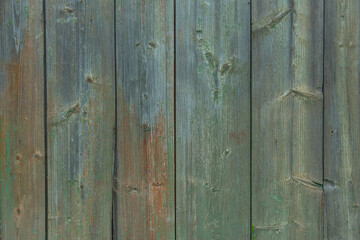 Blue green wooden planks background, old and grunge pine wood texture. Top view.