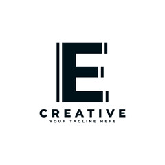 Creative Initial Letter E Logo Design. Usable for Business and Branding Logos. Flat Vector Logo Design Ideas Template Element.