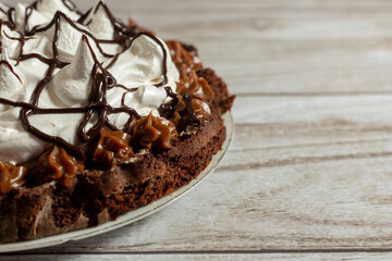 brownie de chocolate crema y dulce de leche!!!