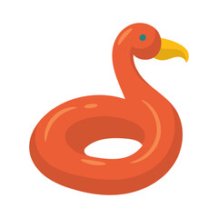 Orange Swan Swim Float vector illustration with simple flat design