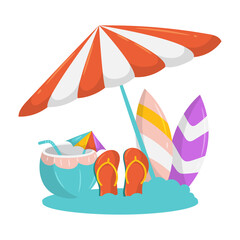 Cute Flat design summer badges vector illustration with stylish and trendy flat design