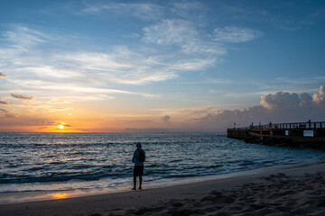 sunlight sunrise at the beach