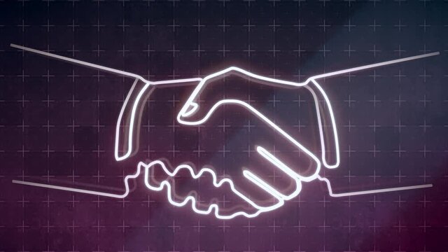 Handshake Animation Line Icon
Hand shake in a virtual space. Alpha matte included. 
Business 4k animation 3840x2160 Ultra HD.