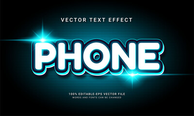 Phone editable text effect with smart technology theme