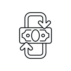 Money cycle linear icon. Investment. Thin line customizable illustration. Contour symbol. Vector isolated outline drawing. Editable stroke
