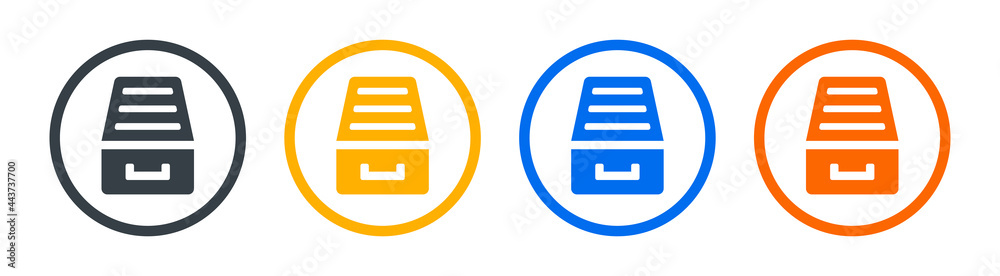 Poster Cabinet with folders or drawer with document file icon vector illustration.
