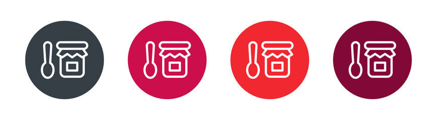Jam jar icon set. Vector illustration