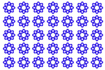 seamless lined blue floral pattern design isolated on white background