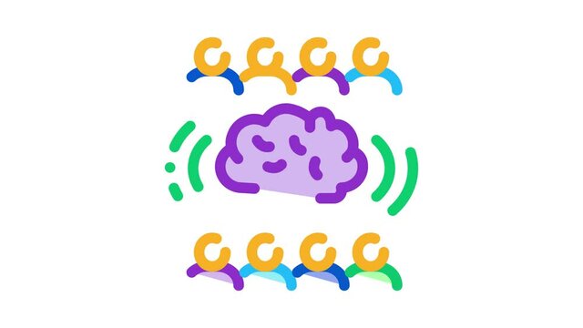 collective mind Icon Animation. color collective mind animated icon on white background