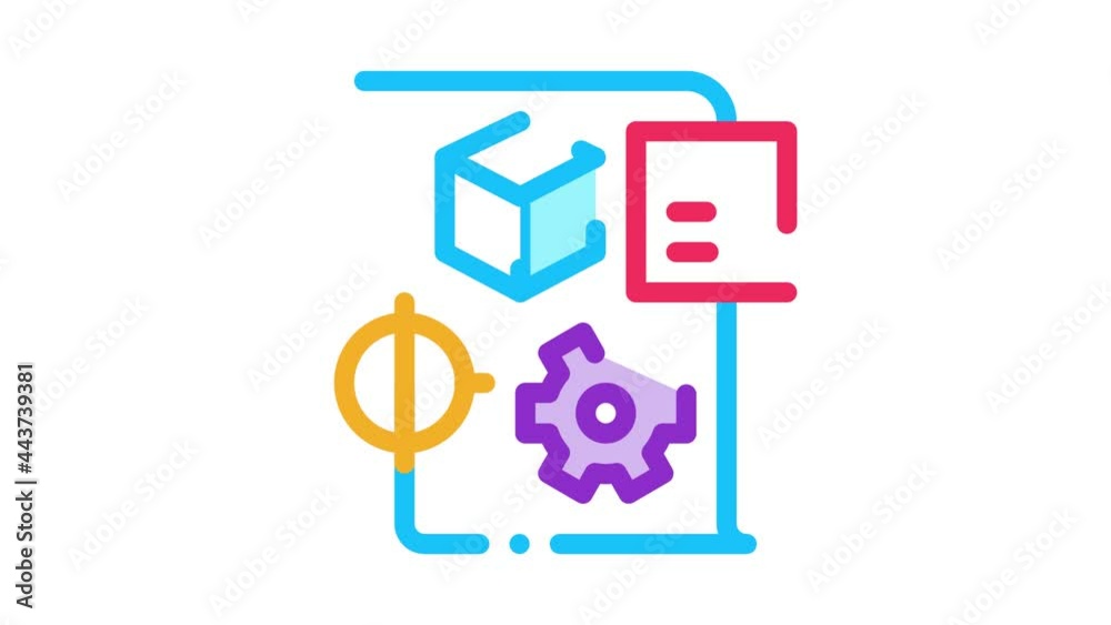 Poster technical dispatch icon animation. color technical dispatch animated icon on white background