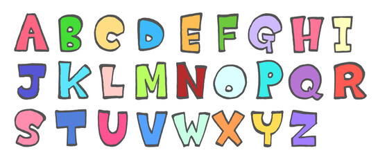 手描きのポップなアルファベット