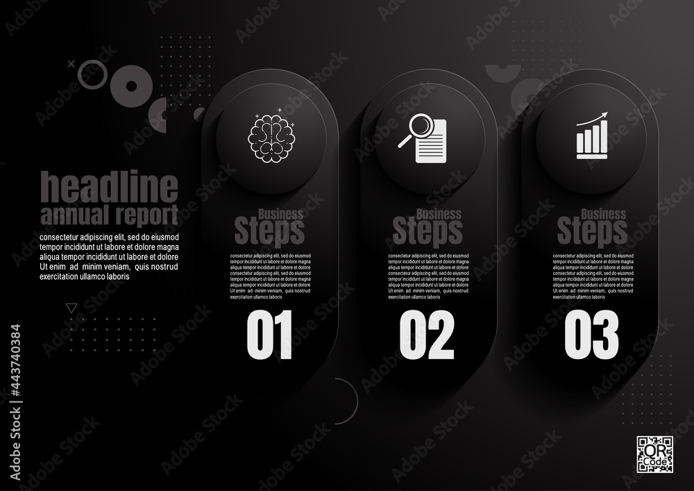 Wall mural infographics business, process chart design template for presentation, abstract timeline elements.
