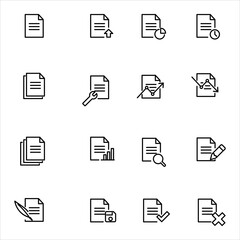 File Document Set Icon in trendy outline style isolated on white background. 
File Document symbol for your web site design, logo, app, UI.
 Vector illustration.editable vector.