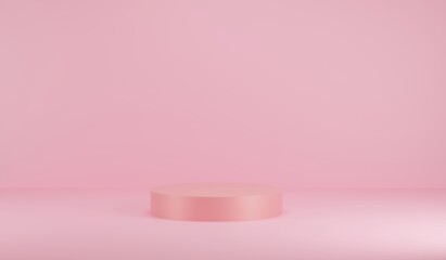 pink podium 3d illustration rendering . simple, minimalist design graphic