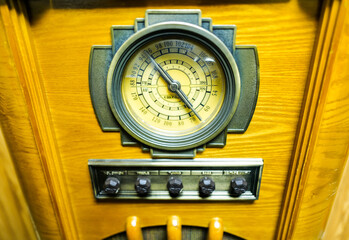 old wooden radio