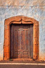 Antique door in a medieval house