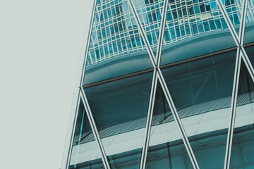 Fototapeta na wymiar Modern Hong Kong Architecture; Hong Kong Business Building Close up