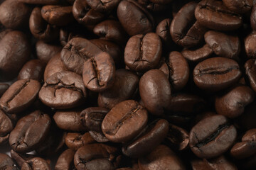 Freshly roasted coffee beans background