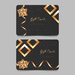 Fototapeta na wymiar elegant gift voucher design with golden style. luxury gift card for promotion