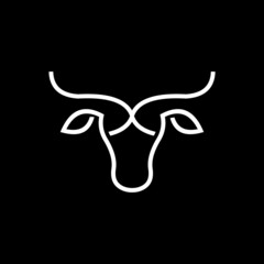 buffalo head inspiration vector line logo design, bull