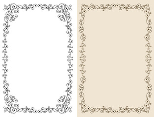 ビンテージ, エレガントな飾り罫, 飾りコーナーフレームのイラストセット　デコラティブフレーム