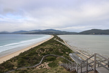 The Neck lookout and boardwalk, Bruny Island, Tasmania, Australia.