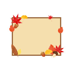 秋のデザインのフレーム装飾素材
