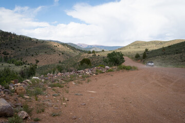 White Jeep On A Dirt Road