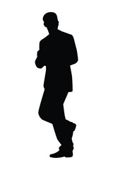 walking businessman silhouette vector on white background
