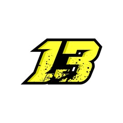Simple Star Racing Number 13