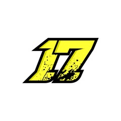 Simple Star Racing Number 17