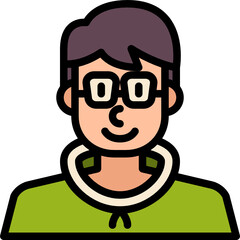 man color outline icon