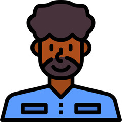 man color outline icon