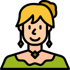 woman color outline icon
