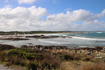 Fototapeta na wymiar Ocean view - West Point State Reserve on the west coast of Tasmania, Australia.
