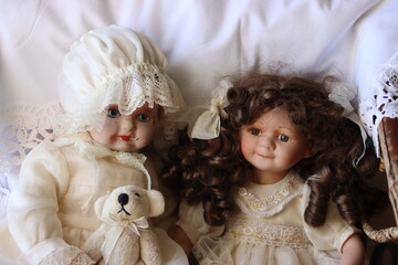 Vintage dolls and teddy bear - Stanley, Tasmania, Australia.