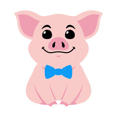Cartoon Cute Male Pig Illustration