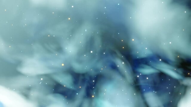 星雲 銀河 宇宙 霧 青 縦方向 回転 [ループ対応] [別Verあり]