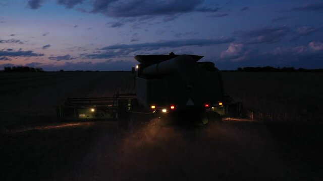 Harvester in the sunset.