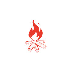 adventure logo or symbol, bonfire