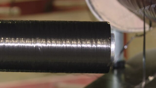 machine for weaving bags on a circular loom. Production of polypropylene sleeves. Strings made from PP materials
