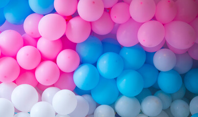 pink and white balloons. Balloons background. Celebration. 