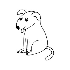 dog icon. hand drawn doodle. vector, scandinavian, nordic, minimalism, monochrome. pet, animal, cute, funny.