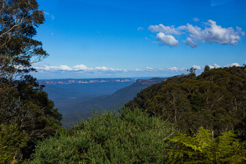 オーストラリア　ニューサウスウェールズ州のブルー・マウンテンズ国立公園の風景