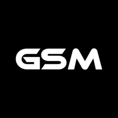 GSM letter logo design with white background in illustrator, vector logo modern alphabet font overlap style. calligraphy designs for logo, Poster, Invitation, etc.